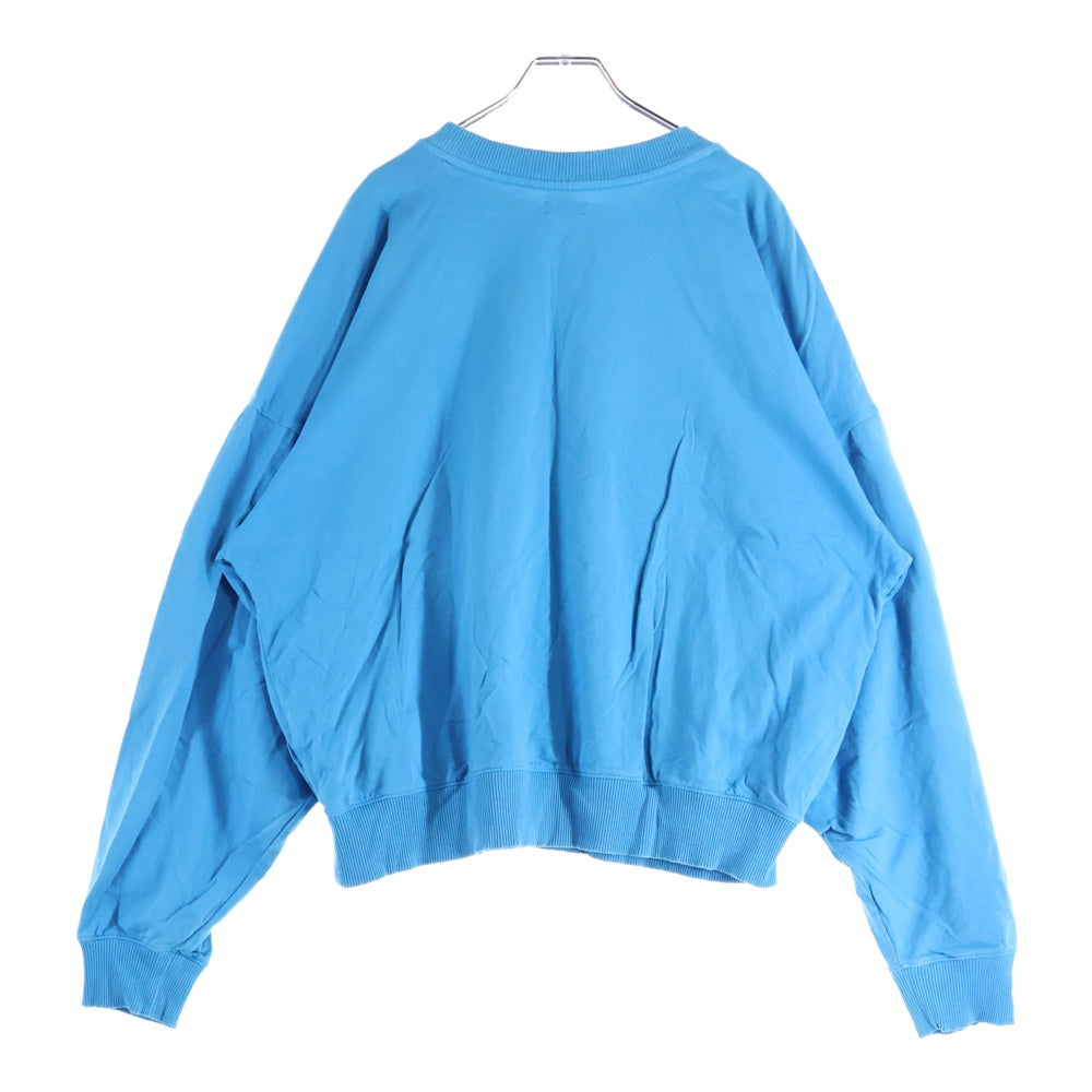 WILLY CHAVARRIA(ウィリーチャバリア) 18SS フロントプリント クルーネック スウェットトレーナー ブルー 18-070-465-0052-1-0