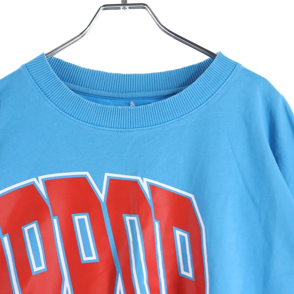 WILLY CHAVARRIA(ウィリーチャバリア) 18SS フロントプリント クルーネック スウェットトレーナー ブルー 18-070-465-0052-1-0