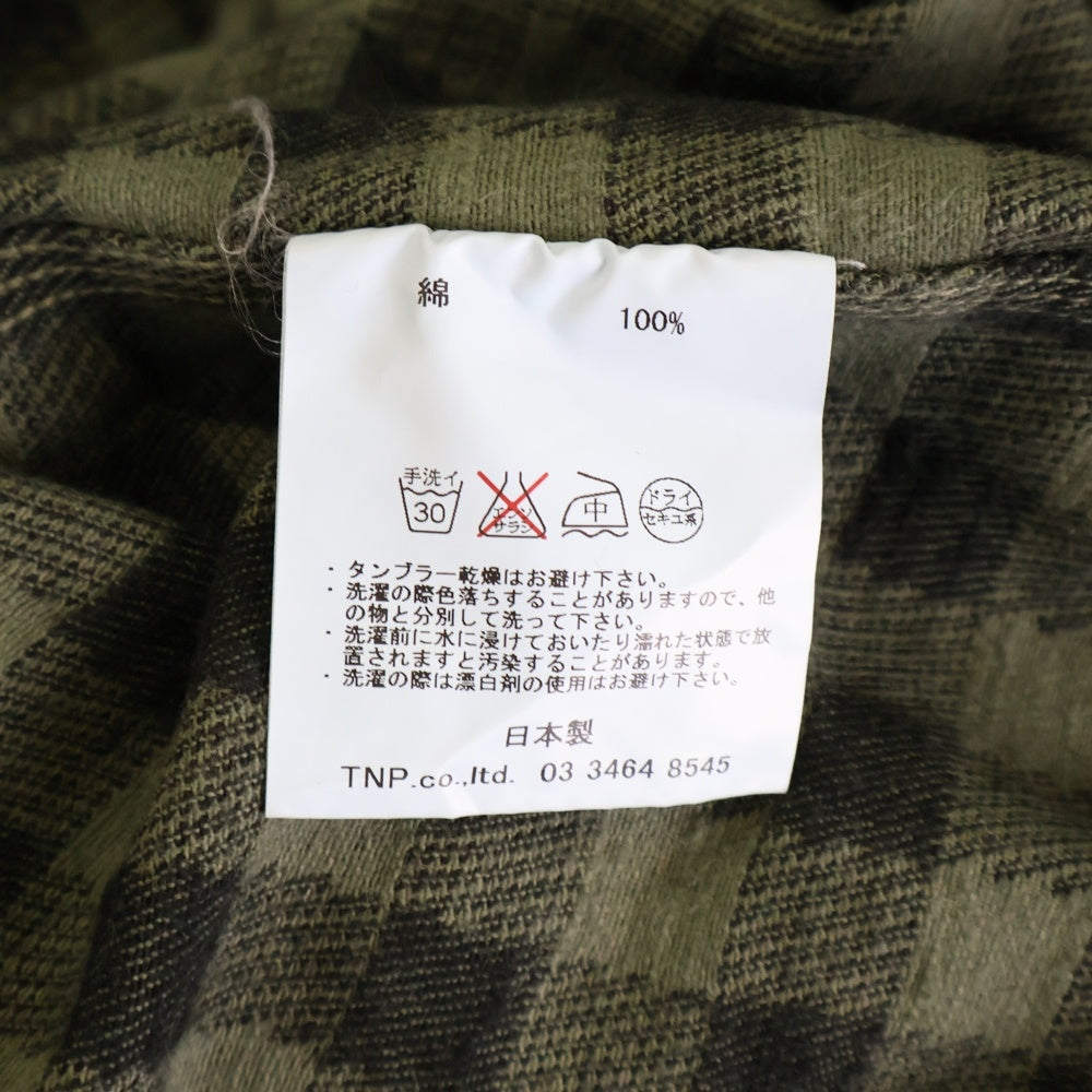 nonnative(ノンネイティブ) シェパードチェック 長袖 ネルシャツ グリーン NN-S1851