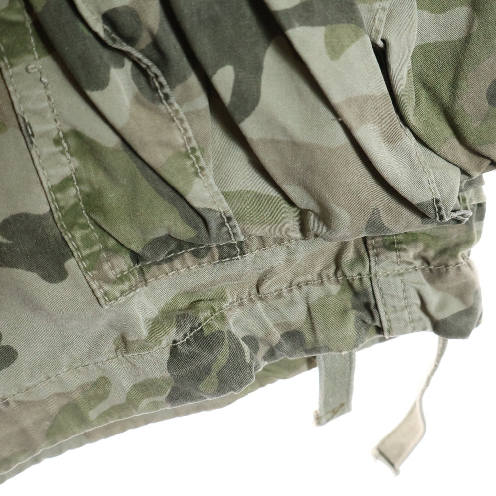 NO BRAND(ノーブランド) 40Weft CARGO DEPT NICK フォーティーウェフト 迷彩柄 カモフラ ハーフカーゴパンツ ショーツ カーキ 79231090