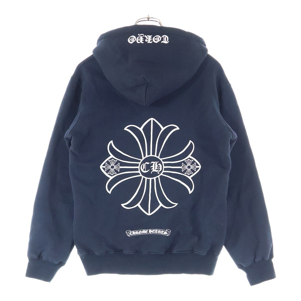 CHROME HEARTS(クロムハーツ) OLD CH PLUS オールド CHプラスバックブリント 裏地サーマル スウェット プルオーバーパーカー ブラック