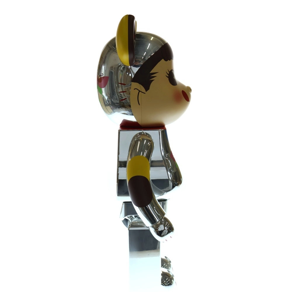MEDICOM TOY(メディコムトイ) BE@RBRICK 招き猫 ペコちゃん 福 銀メッキ 人形 フィギュア シルバー 1000%