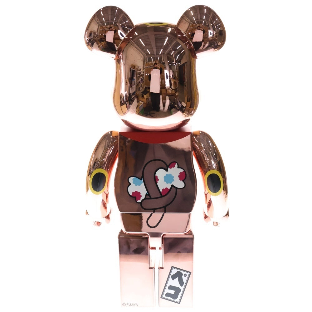 MEDICOM TOY(メディコムトイ) BE@RBRICK 招き猫 ペコちゃん 金運 ダブル小判 桃金メッキ ピンク 1000%