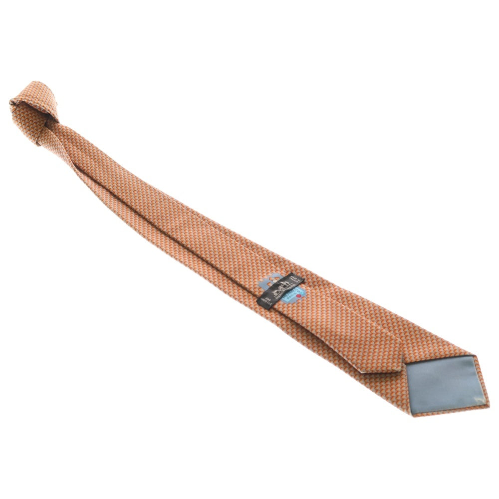 HERMES(エルメス) 総柄シルク ネクタイ レッド