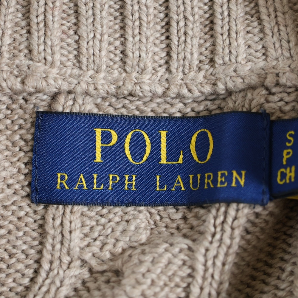 POLO RALPH LAUREN(ポロラルフローレン) ハーフジップ ケーブルニットセーター ブラウン