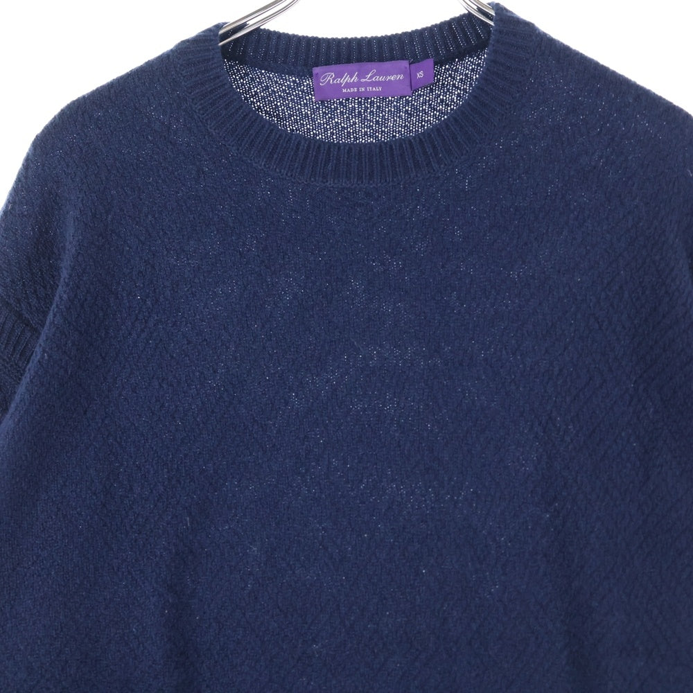 RALPH LAUREN PURPLE LABEL(ラルフローレン パープルレーベル) クルーネック ウール ニットセーター ネイビー