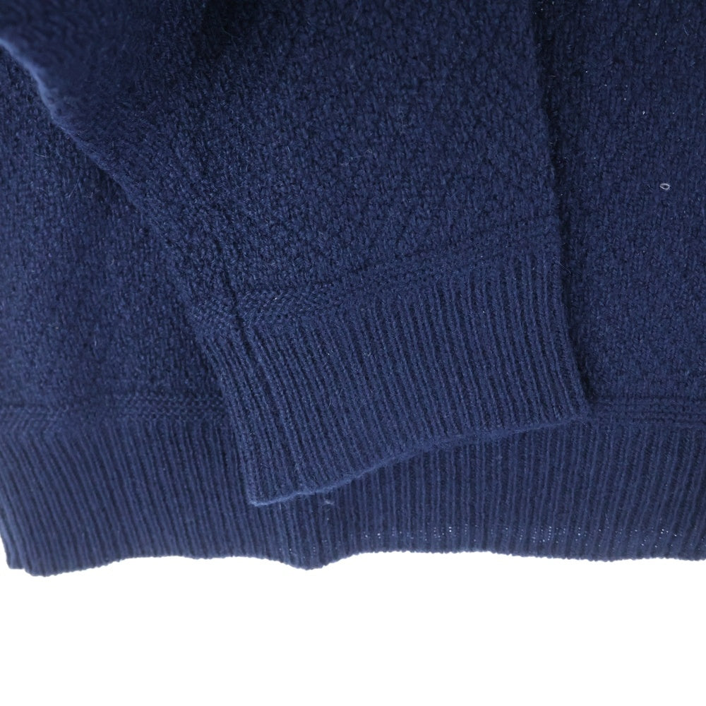 RALPH LAUREN PURPLE LABEL(ラルフローレン パープルレーベル) クルーネック ウール ニットセーター ネイビー