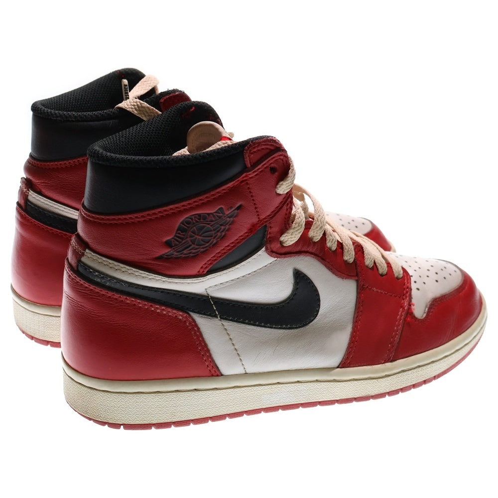 NIKE(ナイキ) 【観賞用 2015年製】 AIR JORDAN 1 RETRO HIGH CHICAGO エアジョーダン1 シカゴ ハイスニーカー レッド/ホワイト US8/26cm 555088-101