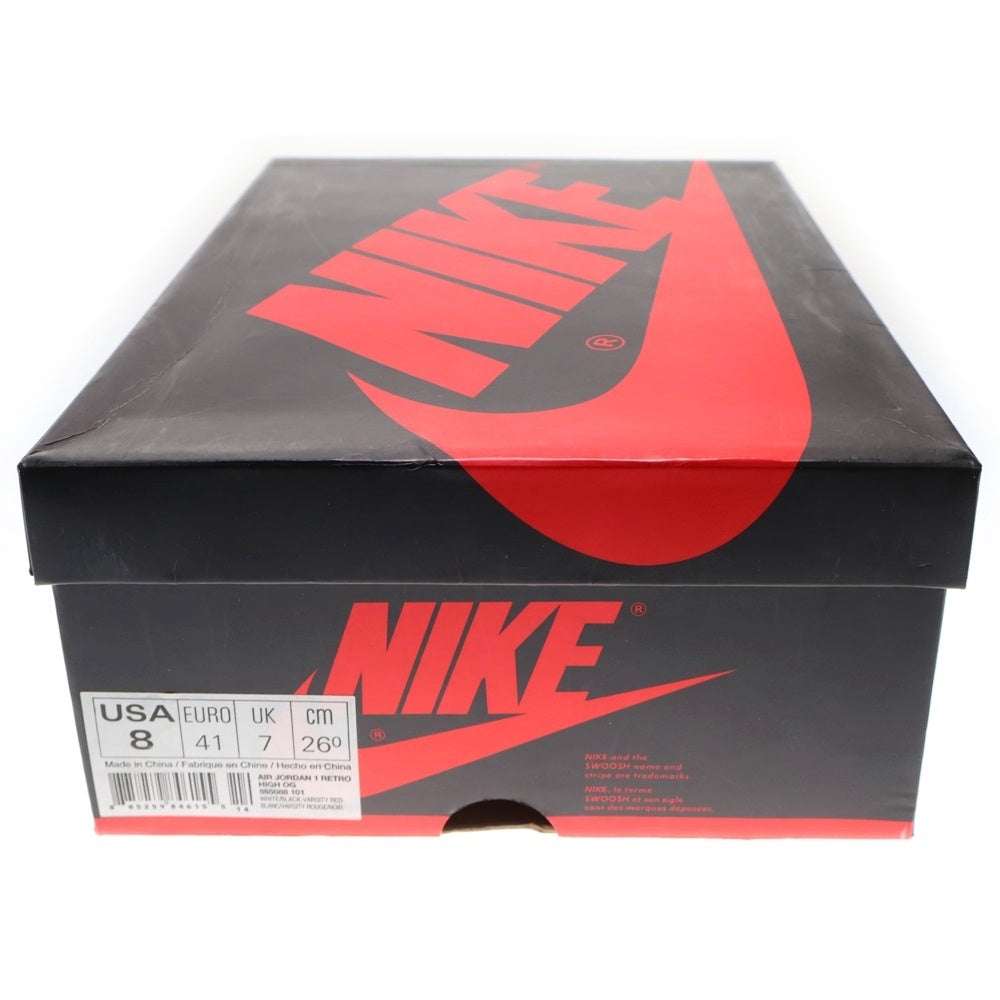 NIKE(ナイキ) 【観賞用 2015年製】 AIR JORDAN 1 RETRO HIGH CHICAGO エアジョーダン1 シカゴ ハイスニーカー レッド/ホワイト US8/26cm 555088-101