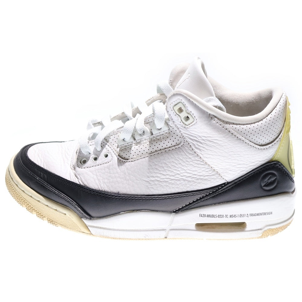 NIKE(ナイキ) ×FRAGMENT DESIGN AIR JORDAN3 RETRO SP フラグメントデザイン エアジョーダン3 ミッドカットスニーカー US7/25cm ホワイト/ブラック DA3595-100