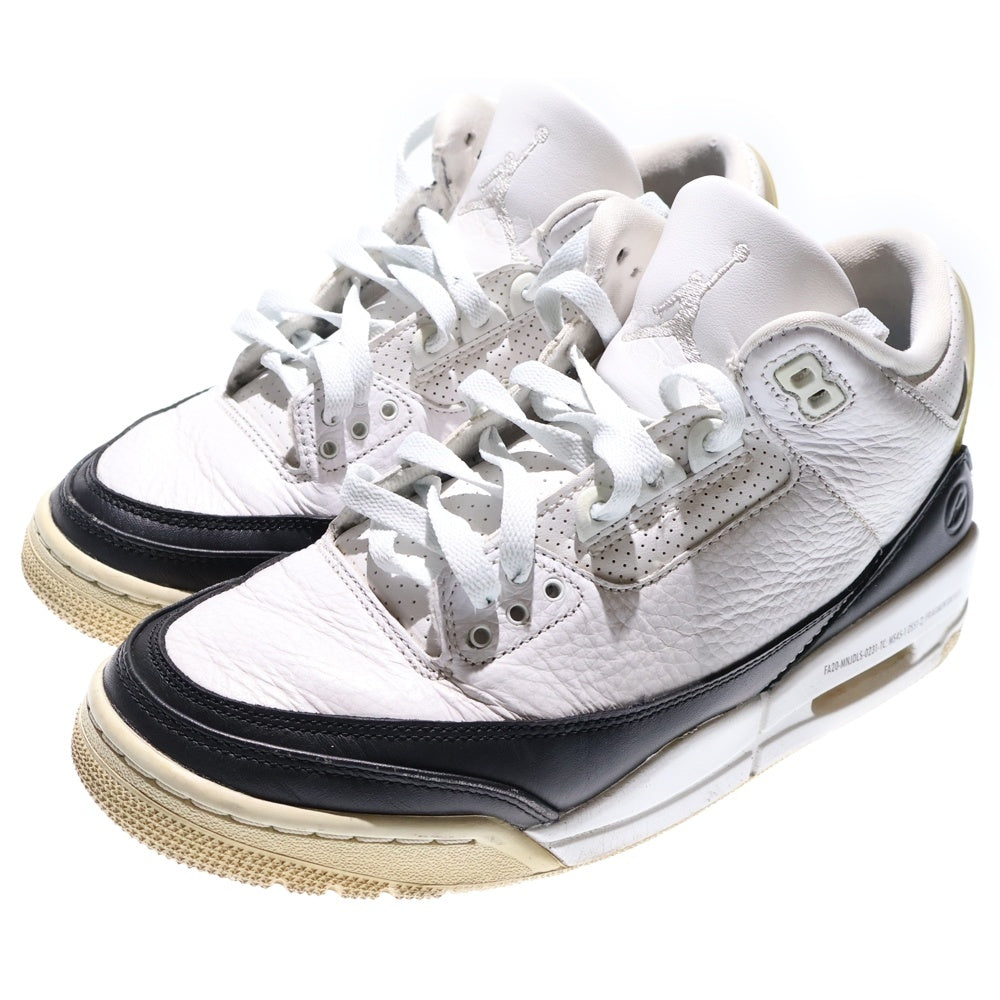 NIKE(ナイキ) ×FRAGMENT DESIGN AIR JORDAN3 RETRO SP フラグメントデザイン エアジョーダン3 ミッドカットスニーカー US7/25cm ホワイト/ブラック DA3595-100