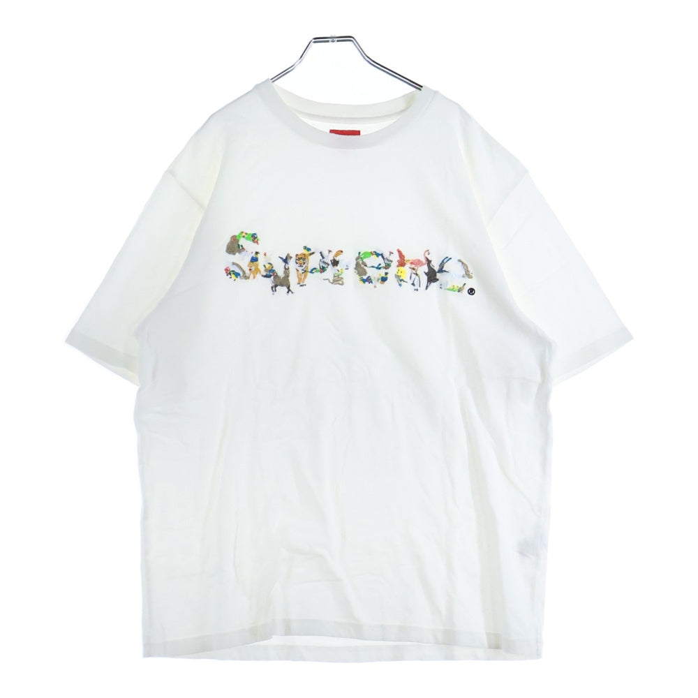 SUPREME(シュプリーム) 23SS Animal Kingdom S/S Top アニマルキングダム ロゴエンブロイダリー クルーネック半袖Tシャツ カットソー ホワイト