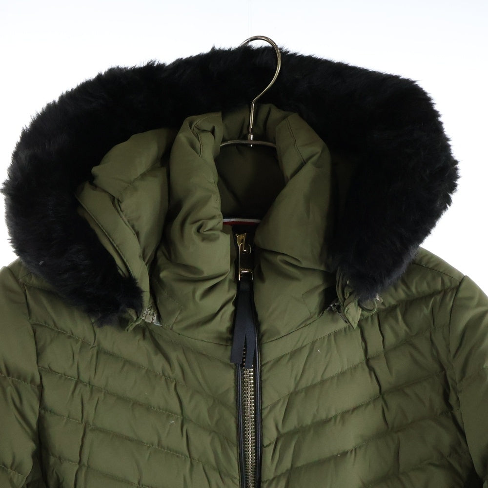 TOMMY HILFIGER(トミーヒルフィガー) ファーフード付き ナイロン ダウンコート ジャケット カーキ レディース WW0WW21015