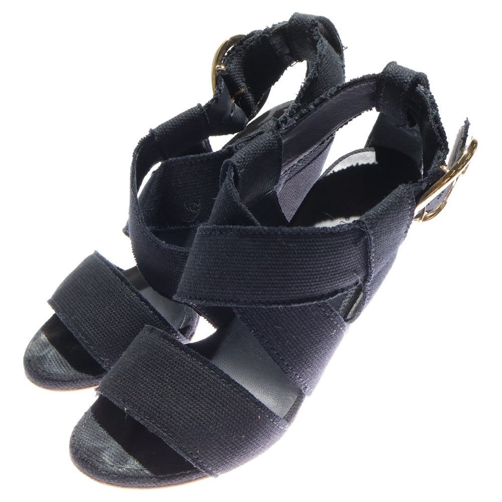 CHANEL(シャネル) ハートココマーク ウェッジソール キャンバス ヒール