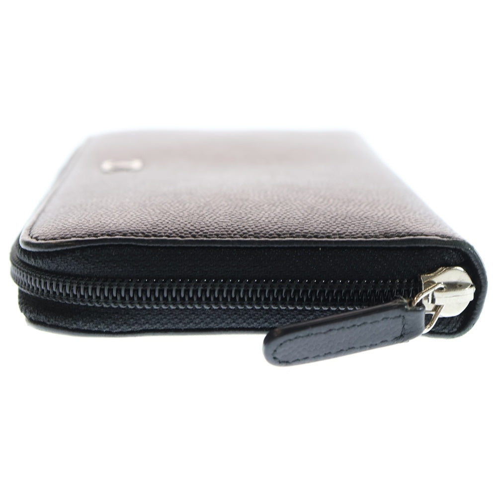 【外観美品】CHANEL キャビアスキン ロングウォレット ココマーク ブラック CHANEL(シャネル) ココマーク キャビアスキン ラウンドファスナー