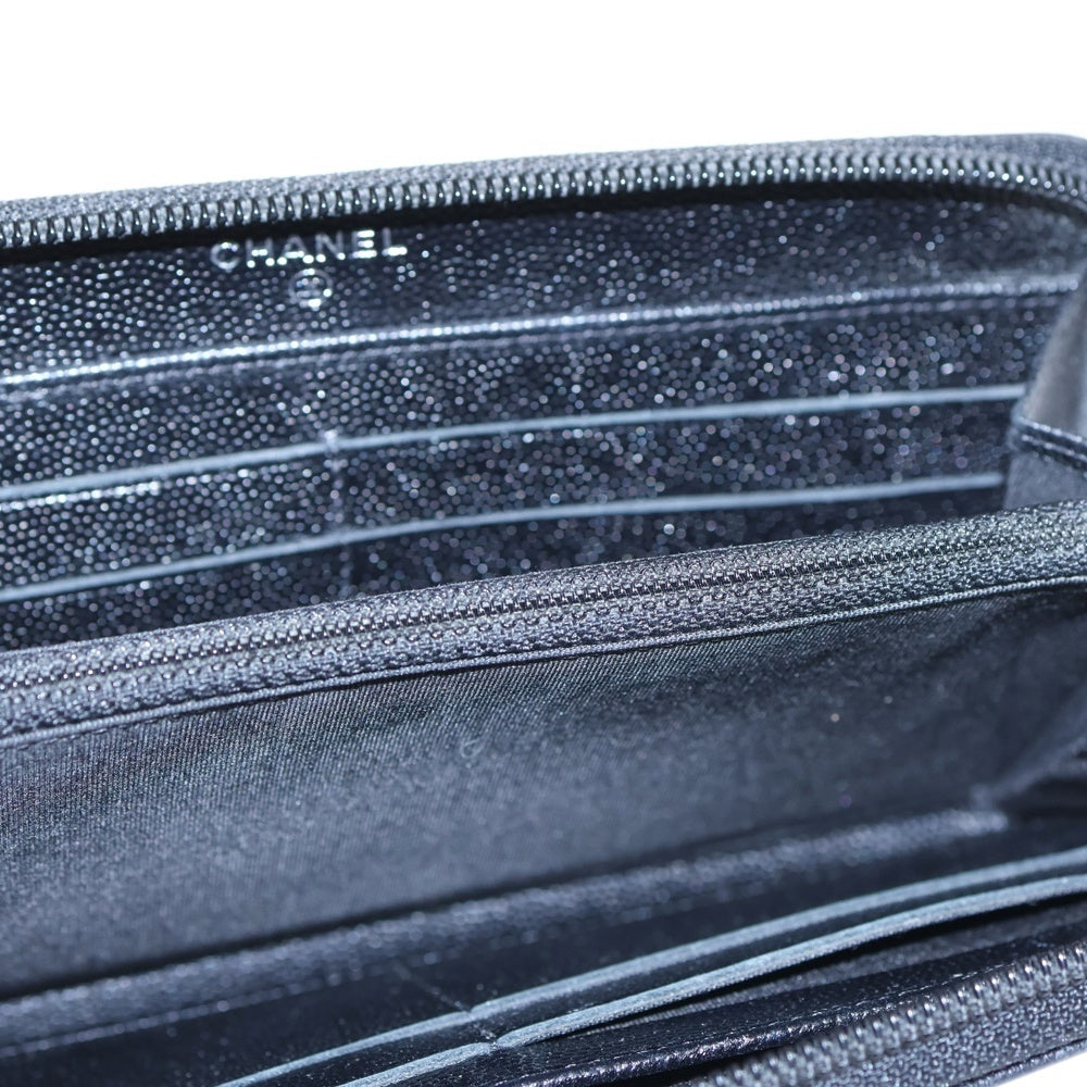 CHANEL(シャネル) ココマーク キャビアスキン ラウンドファスナー