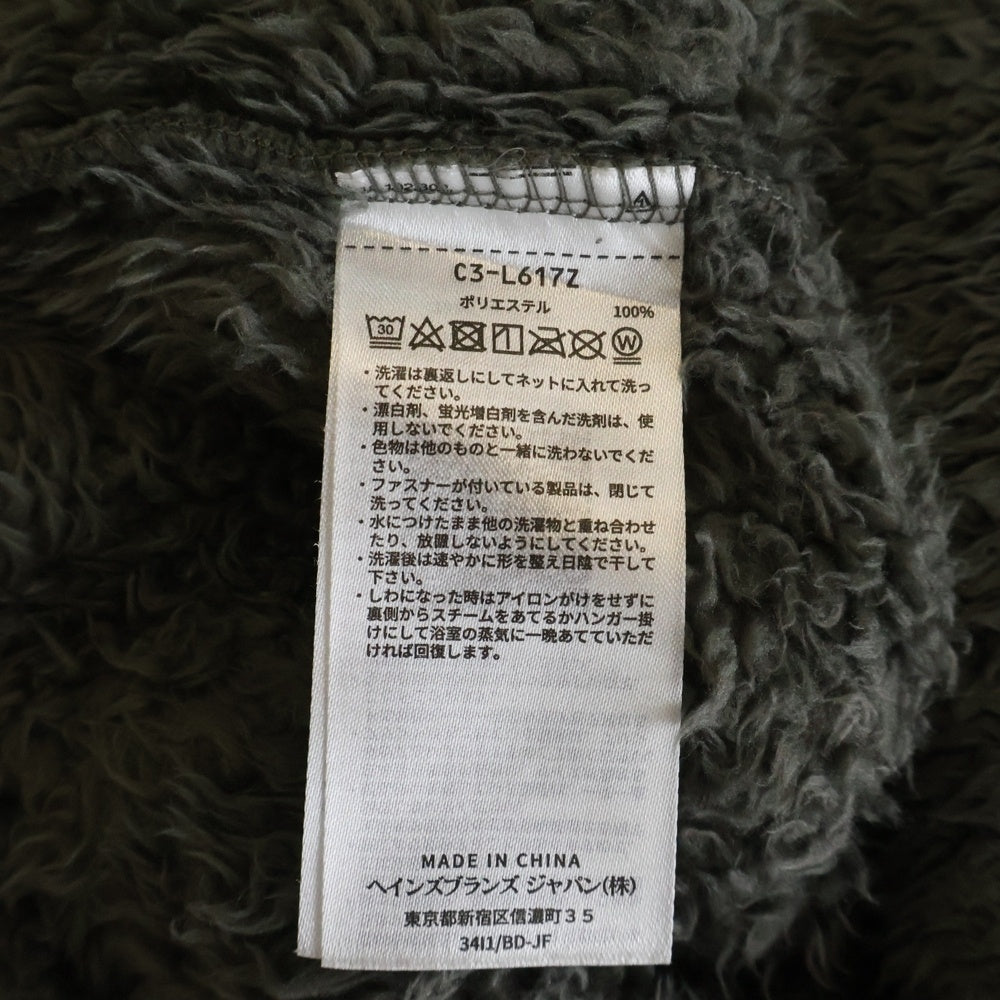 CHAMPION(チャンピオン) スクリプトロゴ刺繍 ジップアップ ボアフリース ベスト グレー C3-L617Z