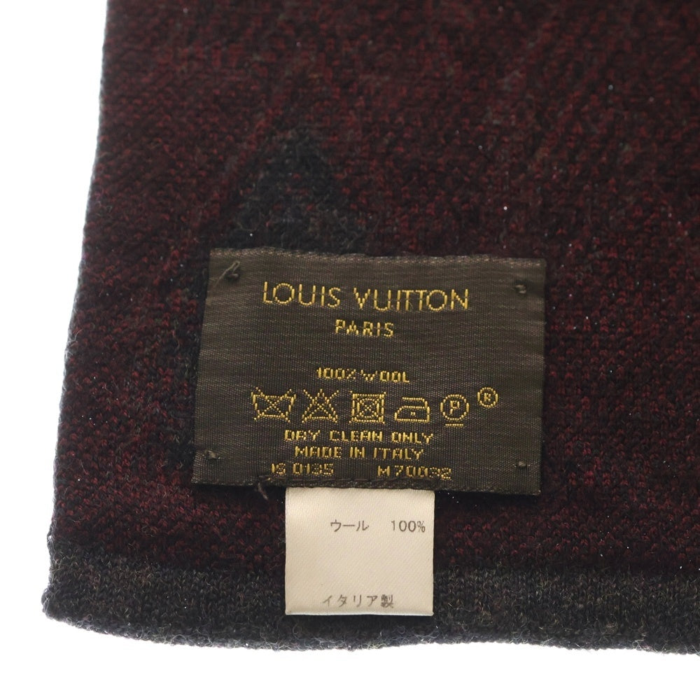 LOUIS VUITTON(ルイヴィトン) エシャルプ・トリプルV ウール スカーフ マフラー グレー/レッド M70032 IS0135