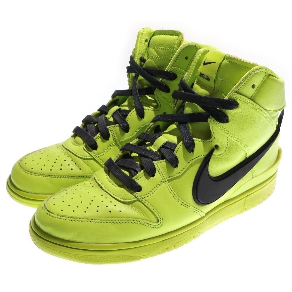 NIKE(ナイキ) ×AMBUSH DUNK HIGH FLASH LIME アンブッシュ ダンク フラッシュライム ハイカットスニーカー ネオングリーン US9.5/27.5cm CU7544-300