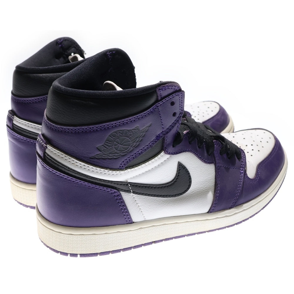 NIKE(ナイキ) AIR JORDAN1 RETRO HIGH OG COURT PURPLE エアジョーダン1 コートパープル ハイカットスニーカー ホワイト/パープル US9.5/27.5cm 555088-500