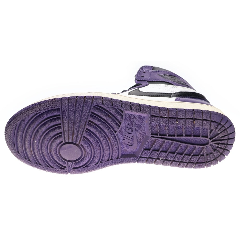 NIKE(ナイキ) AIR JORDAN1 RETRO HIGH OG COURT PURPLE エアジョーダン1 コートパープル ハイカットスニーカー ホワイト/パープル US9.5/27.5cm 555088-500