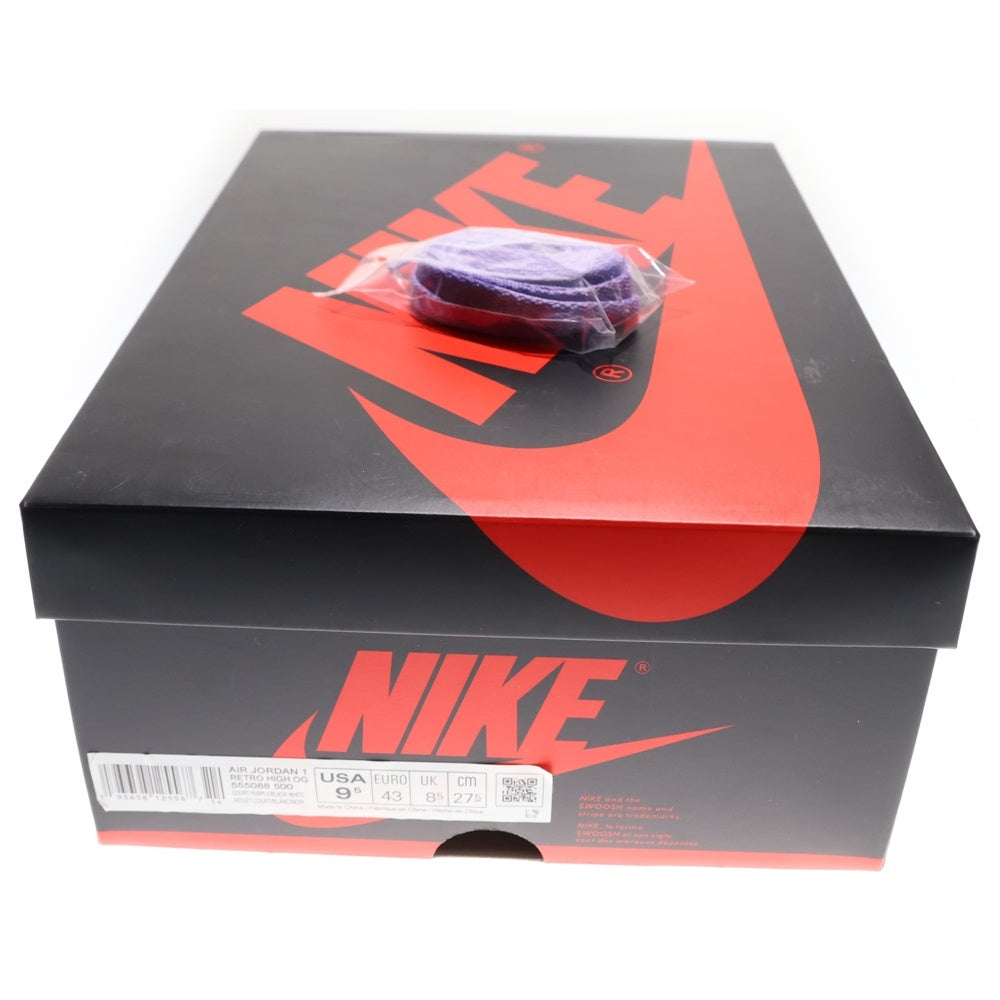 NIKE(ナイキ) AIR JORDAN1 RETRO HIGH OG COURT PURPLE エアジョーダン1 コートパープル ハイカットスニーカー ホワイト/パープル US9.5/27.5cm 555088-500