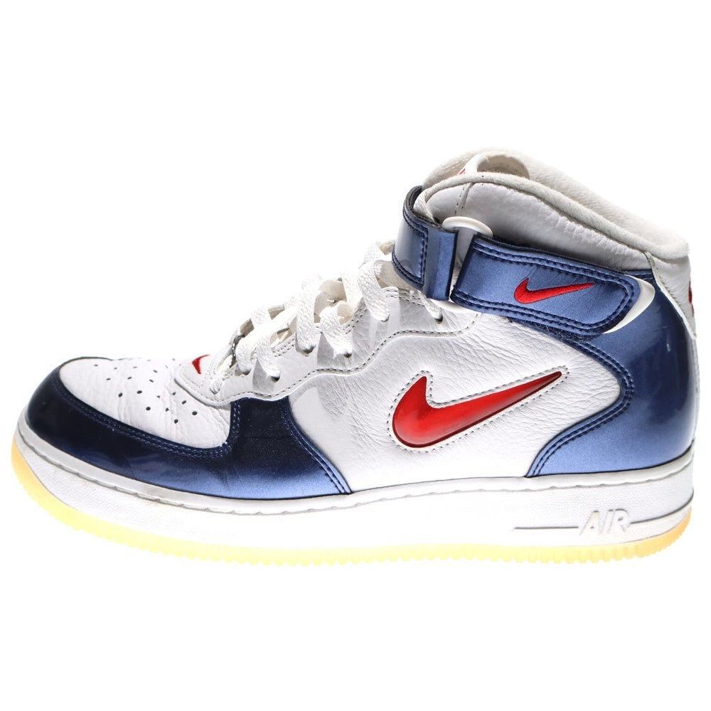 NIKE(ナイキ) AIR FORCE 1 MID QS エアフォース1 ミッドカットスニーカー ホワイト/ネイビー US9.5/27.5cm DH5623-101