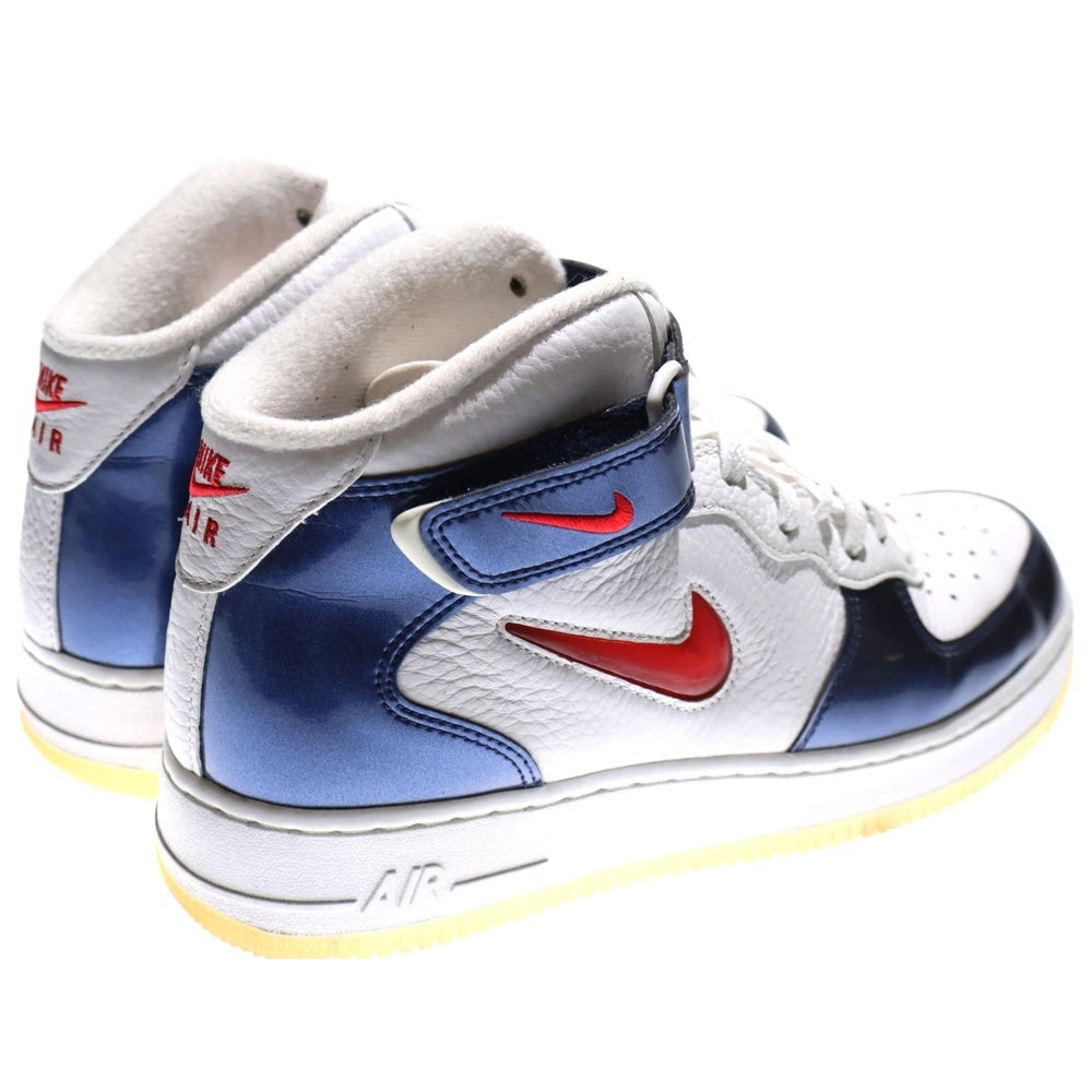 NIKE(ナイキ) AIR FORCE 1 MID QS エアフォース1 ミッドカットスニーカー ホワイト/ネイビー US9.5/27.5cm DH5623-101