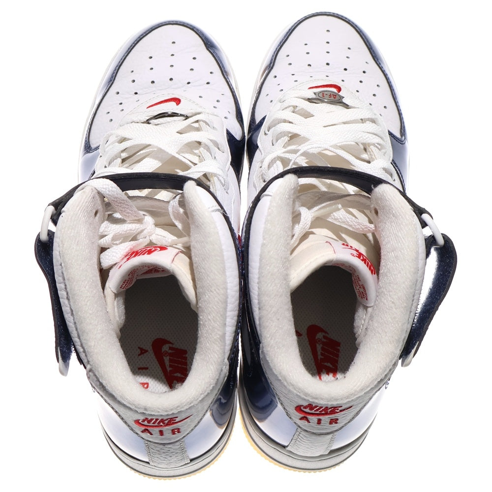 NIKE(ナイキ) AIR FORCE 1 MID QS エアフォース1 ミッドカットスニーカー ホワイト/ネイビー US9.5/27.5cm DH5623-101