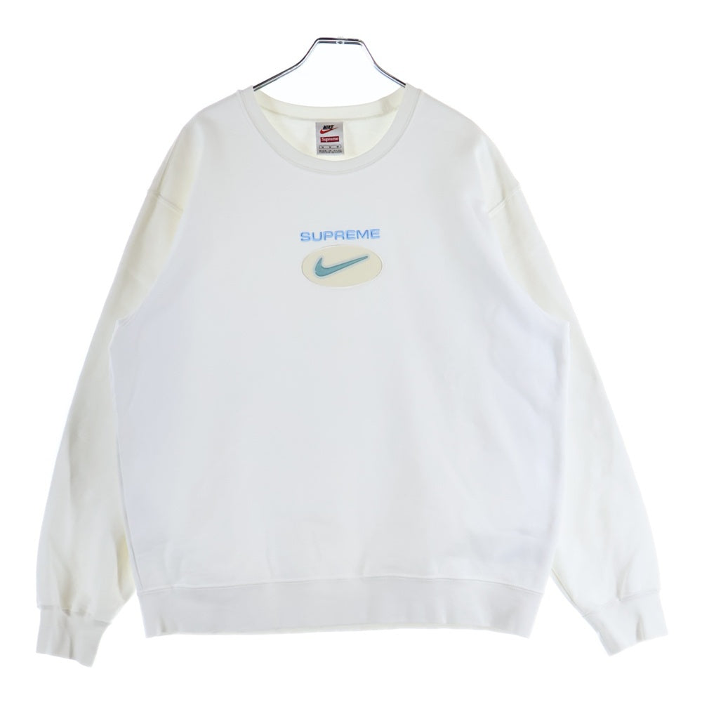 SUPREME(シュプリーム) 20AW ×NIKE Jewel Crewneck ナイキ ロゴ刺繍 クルーネック スウェット トレーナー ホワイト