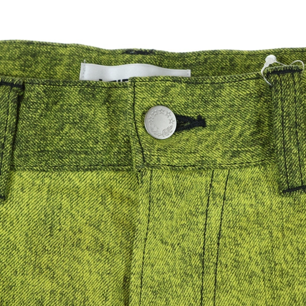 KIDILL(キディル) 23AW TUCK DENIM PANTS CHEMICAL WASH ケミカルウォッシュ タック ワイドデニムパンツ イエロー KL773
