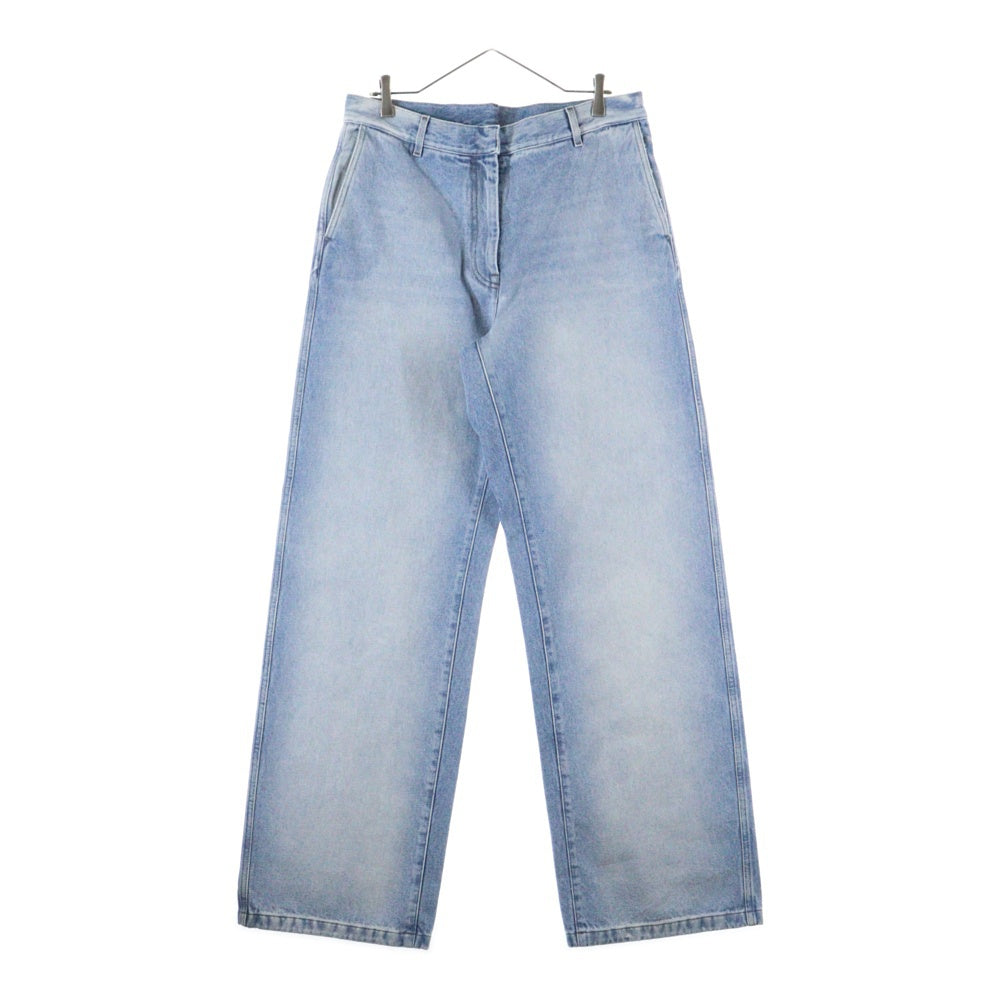 DRIES VAN NOTEN(ドリスヴァンノッテン) ダメージ加工 ジップフライ ワイド デニムパンツ インディゴ 242-010923-9391