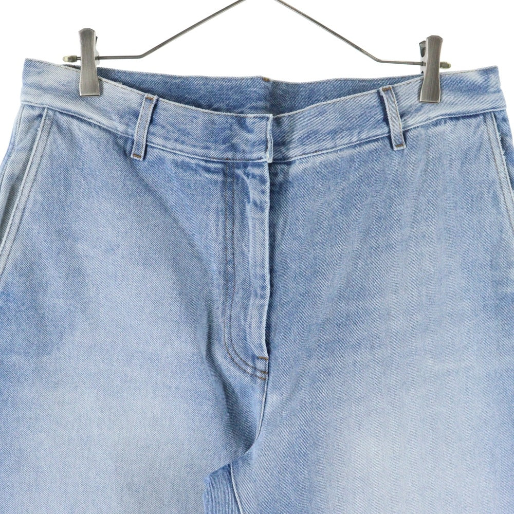 DRIES VAN NOTEN(ドリスヴァンノッテン) ダメージ加工 ジップフライ ワイド デニムパンツ インディゴ 242-010923-9391