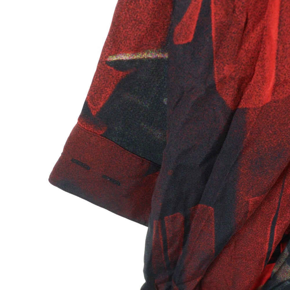 KIDILL(キディル) 25SS OVERSIZED SHIRT キュプラ オーバーサイズ 長袖シャツ ブラック/レッド KL930