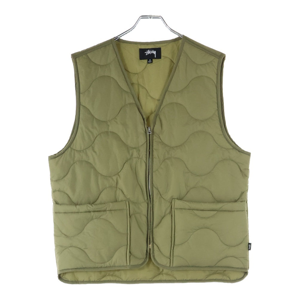 STUSSY(ステューシー) Quilted Liner Vest キルティング ナイロン ジップアップ ベスト カーキ 115561