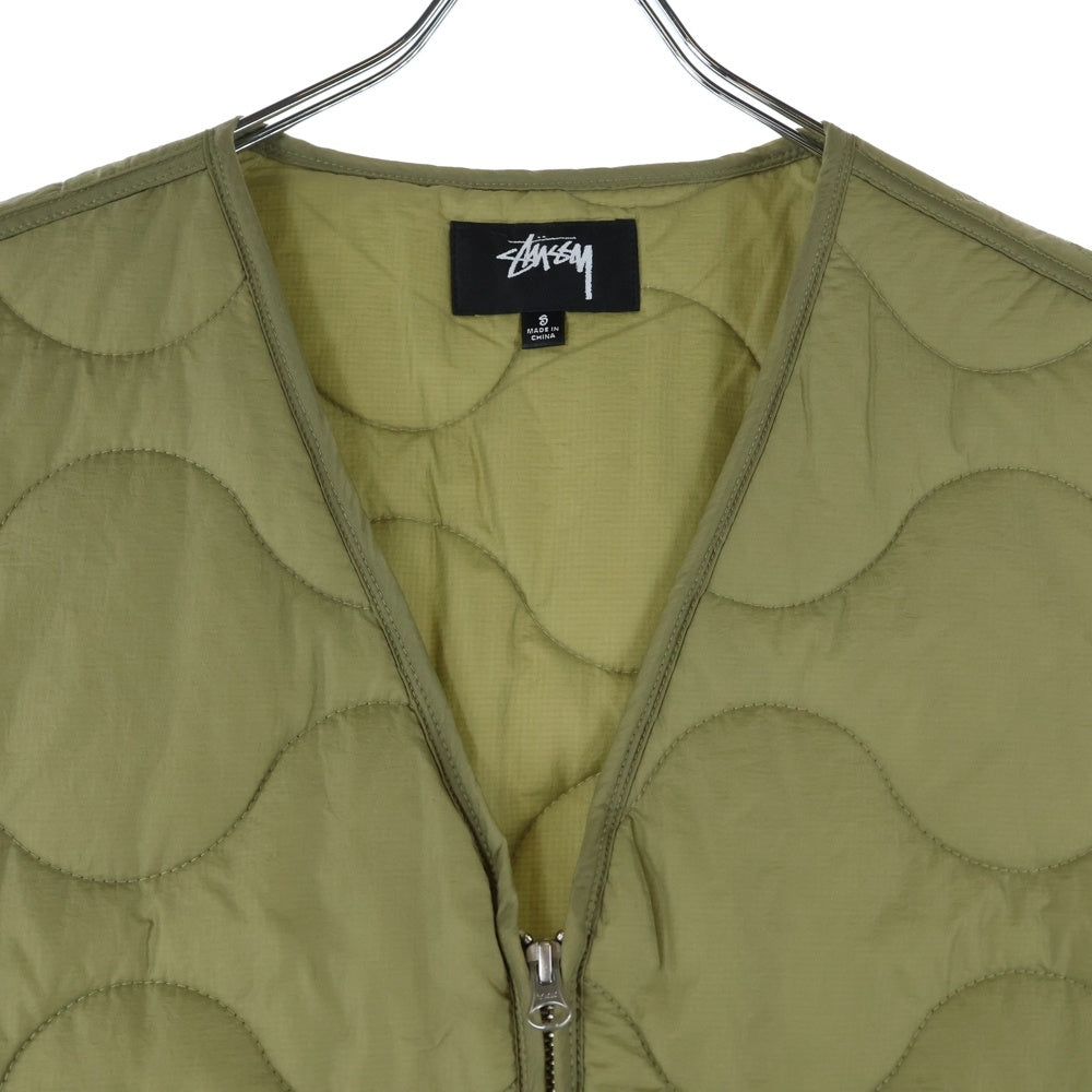STUSSY(ステューシー) Quilted Liner Vest キルティング ナイロン ジップアップ ベスト カーキ 115561