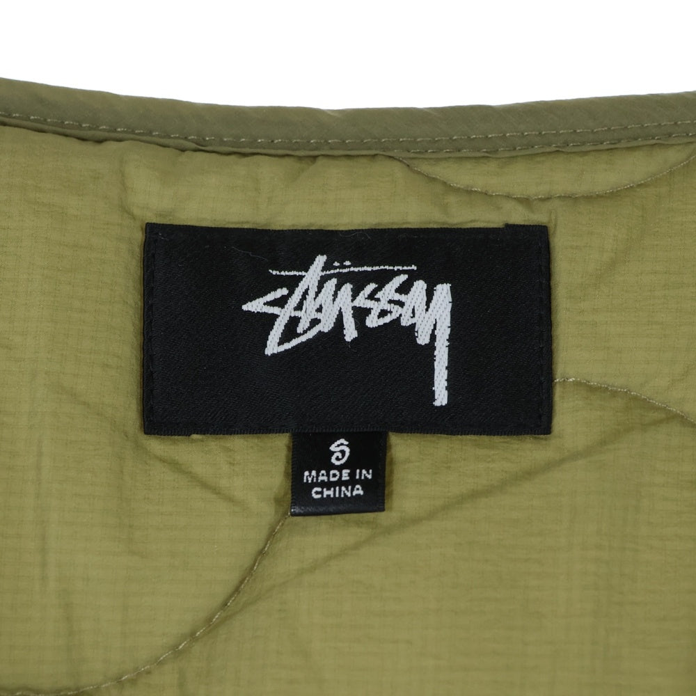 STUSSY(ステューシー) Quilted Liner Vest キルティング ナイロン ジップアップ ベスト カーキ 115561