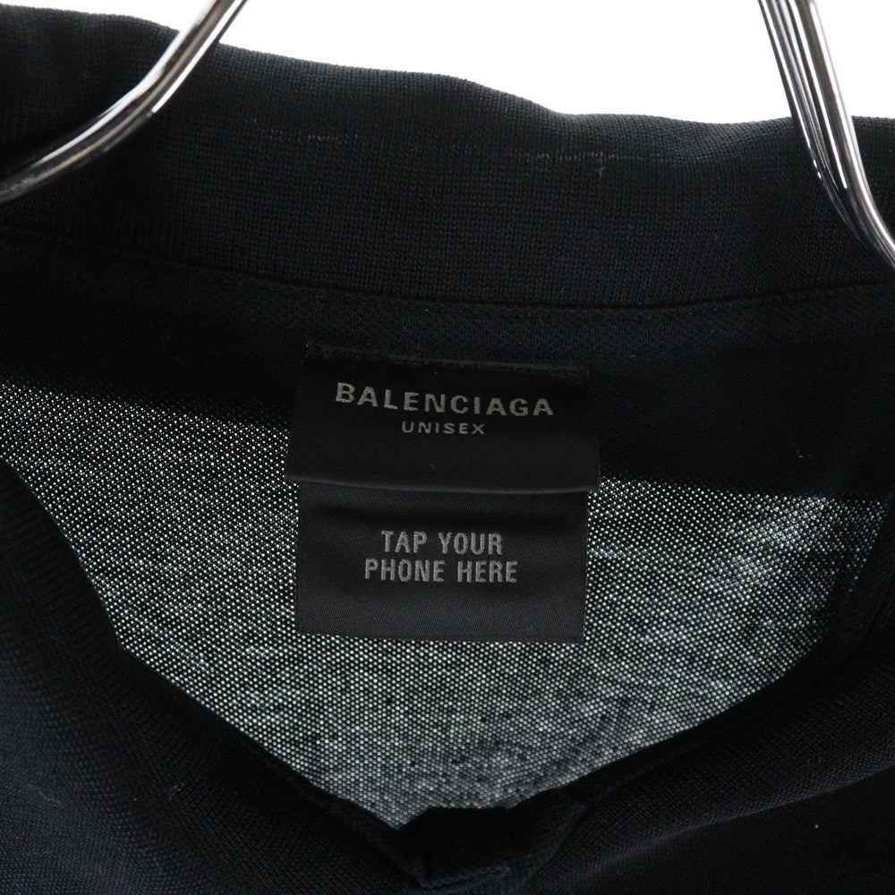 BALENCIAGA(バレンシアガ) 24AW ×ebay OVERSIZED POLO イーベイ ロゴプリント オーバーサイズ 半袖ポロシャツ ブラック 817418 TRVD5