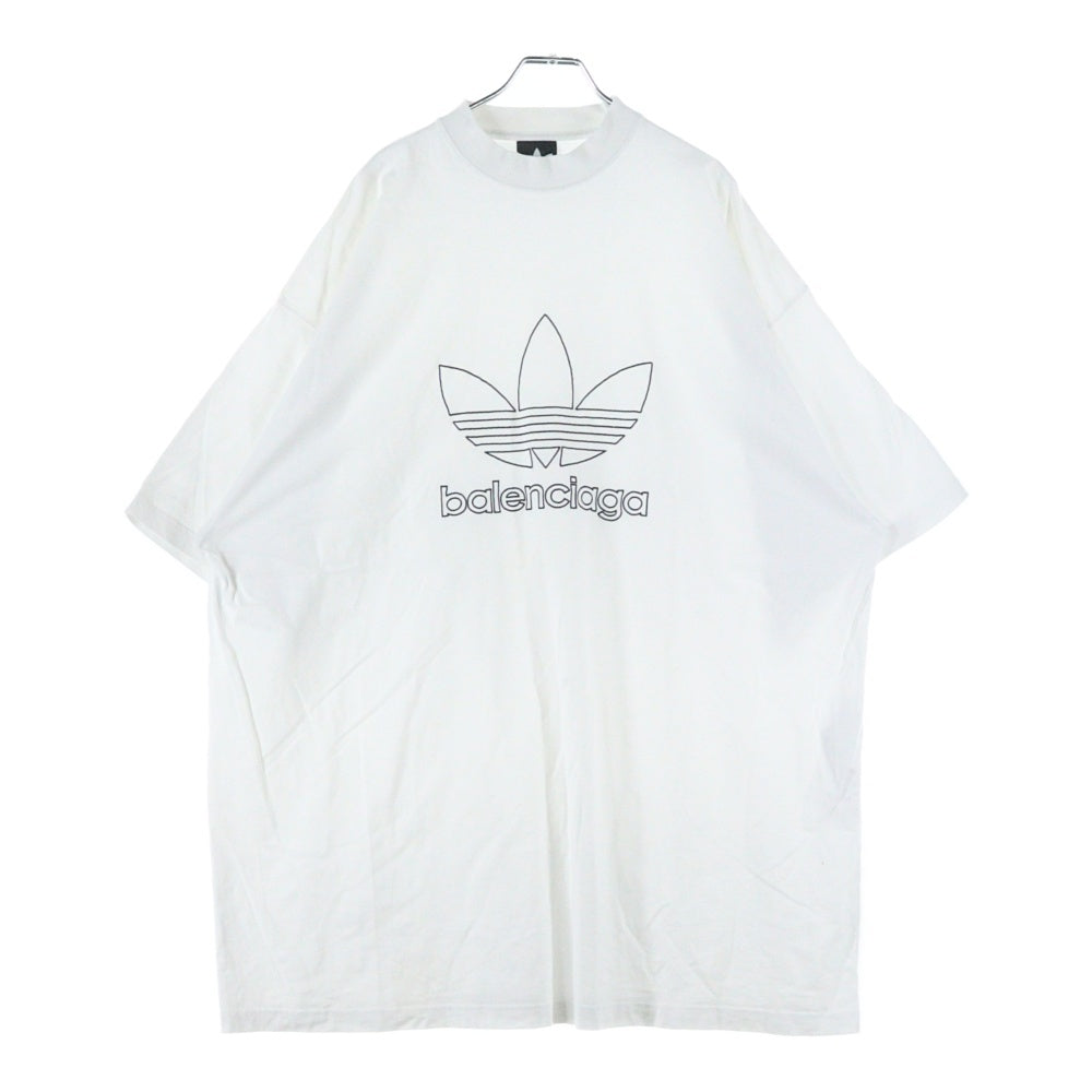 BALENCIAGA(バレンシアガ) 23SS ×adidas アディダス トレフォイルロゴオーバーサイズTシャツ 半袖クルーネックカットソー ホワイト 723976 TNVN8