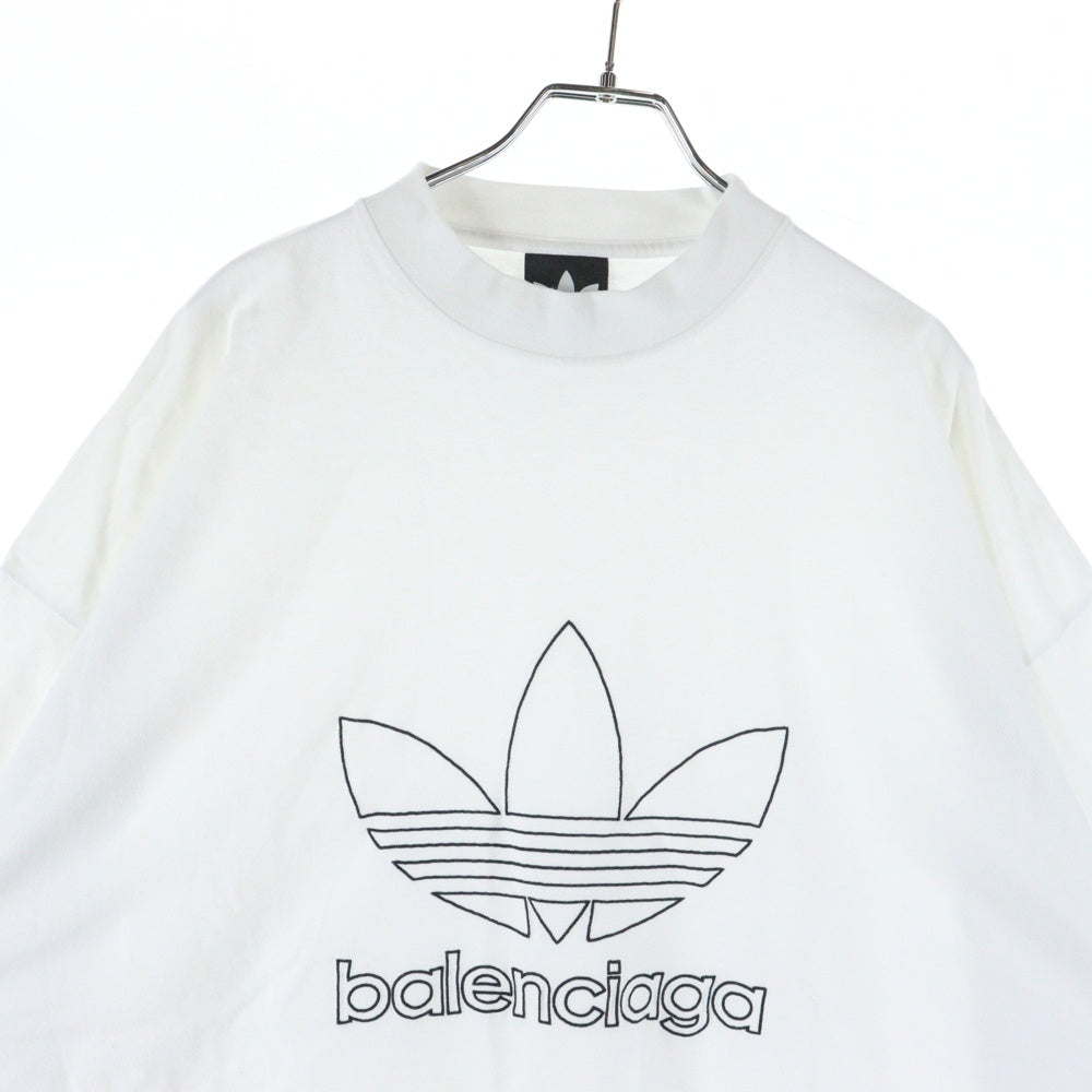 BALENCIAGA(バレンシアガ) 23SS ×adidas アディダス トレフォイルロゴオーバーサイズTシャツ 半袖クルーネックカットソー ホワイト 723976 TNVN8
