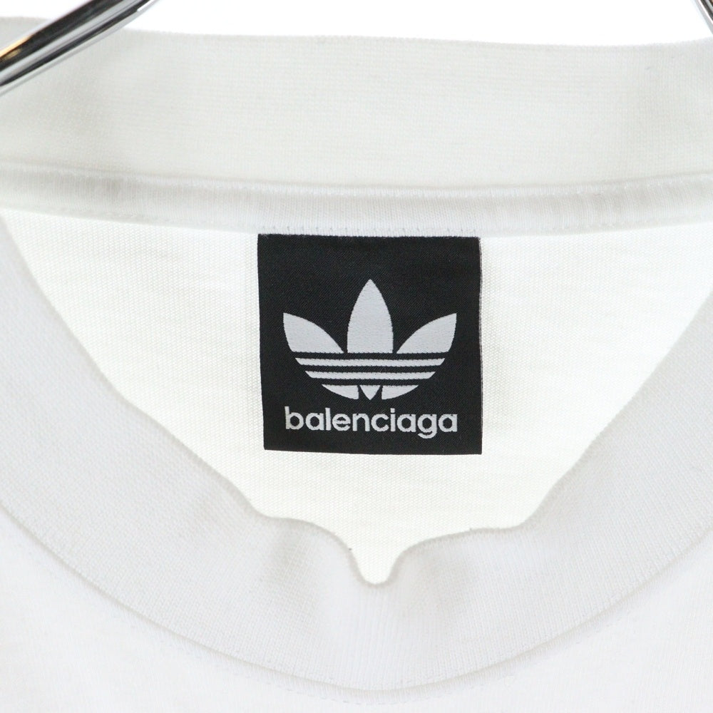 BALENCIAGA(バレンシアガ) 23SS ×adidas アディダス トレフォイルロゴオーバーサイズTシャツ 半袖クルーネックカットソー ホワイト 723976 TNVN8