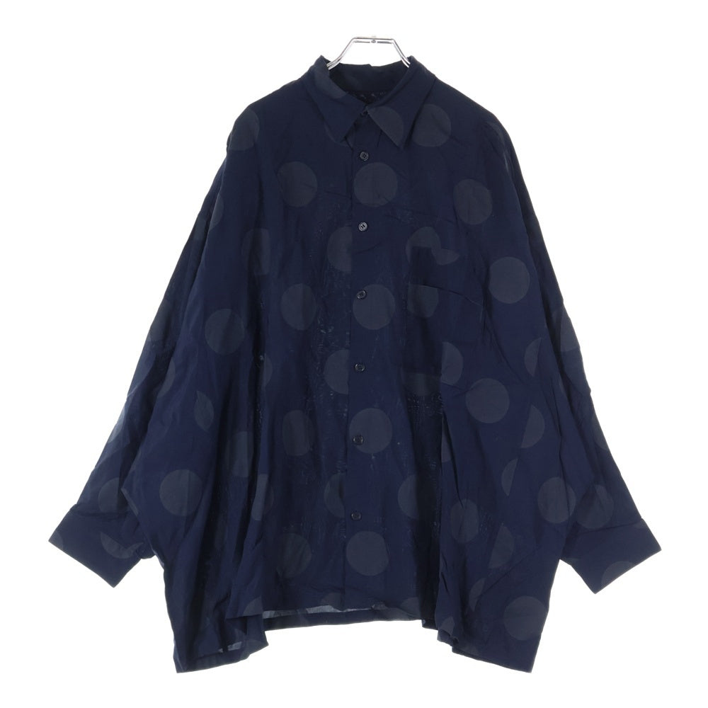Y's(ワイズ) 12SS ドットプリント レーヨン 長袖シャツ ネイビー YK-B10-203 レディース