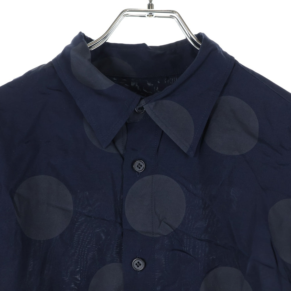 Y's(ワイズ) 12SS ドットプリント レーヨン 長袖シャツ ネイビー YK-B10-203 レディース