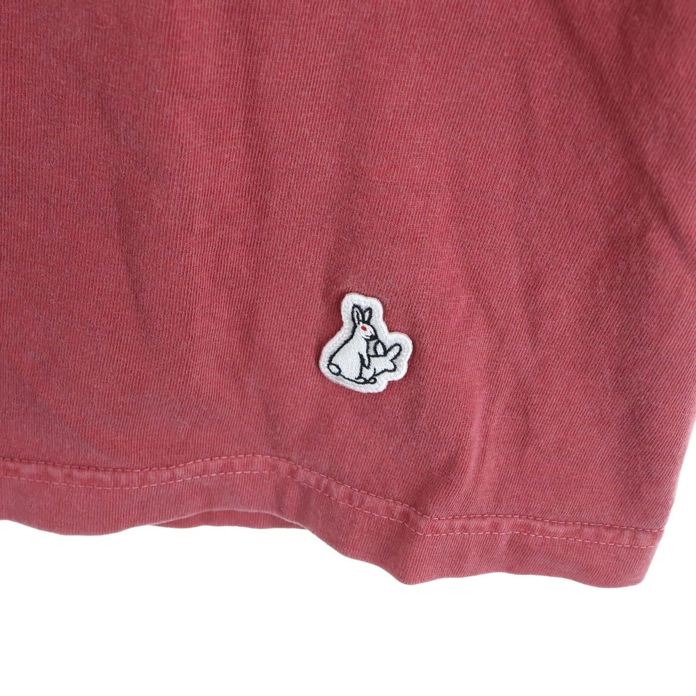 FR2(エフアールツー) BONE GARMENT DYE T-SHIRT ボーンプリント クルーネック半袖Tシャツ カットソー レッド