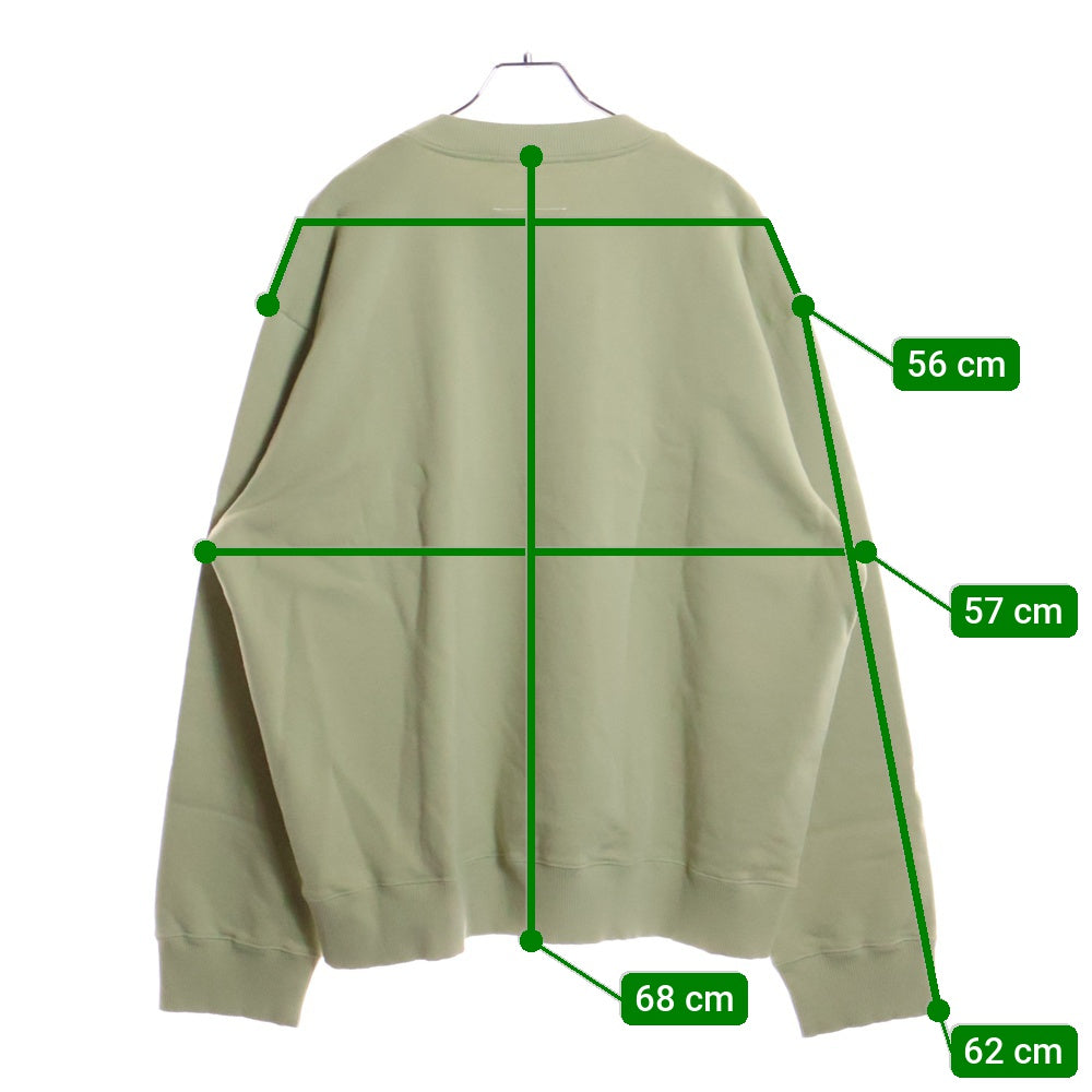 MM6 Maison Margiela(エムエムシックスメゾンマルジェラ) 24SS カレンダーロゴプリント クルーネック スウェットトレーナー カーキ SH0GU0007 S25537