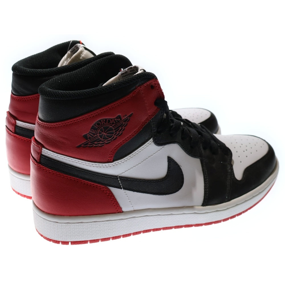 NIKE(ナイキ) 【観賞用 2013年製】 AIR JORDAN1 RETRO HIGH OG エアジョーダン1 ハイカットスニーカー つま黒 ブラック/レッド/ホワイト US9.5/27.5cm 555088-184