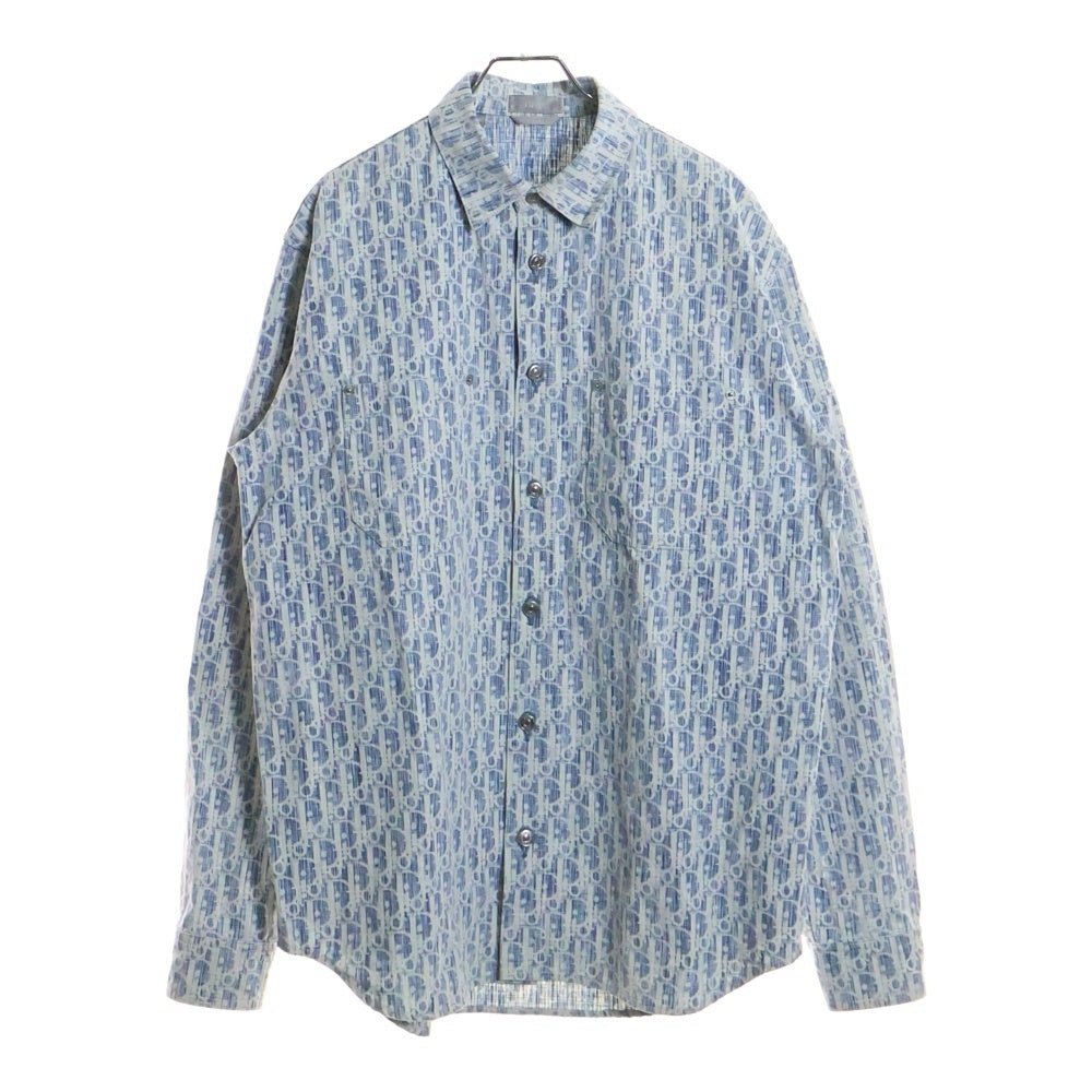DIOR(ディオール) 20AW オブリーク総柄 デニム 長袖シャツ インディゴ 013D585BY989
