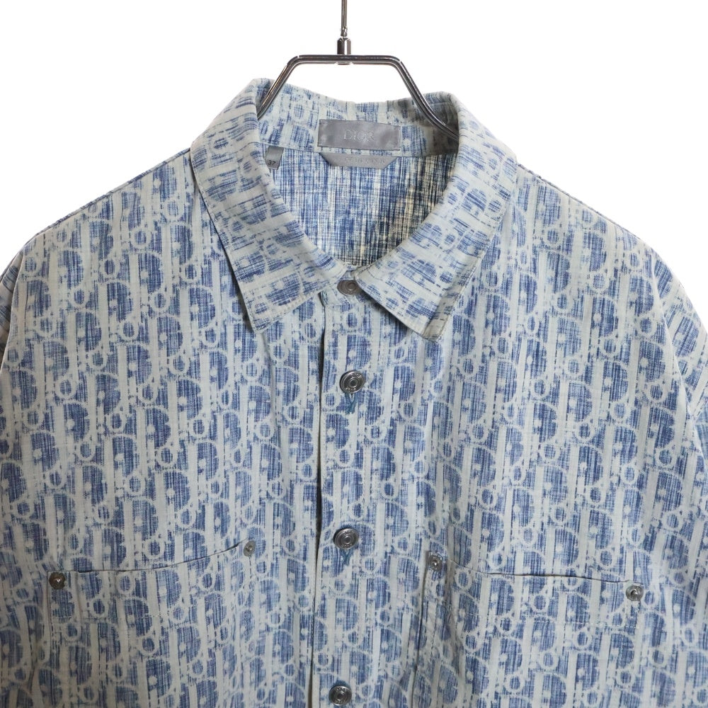 DIOR(ディオール) 20AW オブリーク総柄 デニム 長袖シャツ インディゴ 013D585BY989
