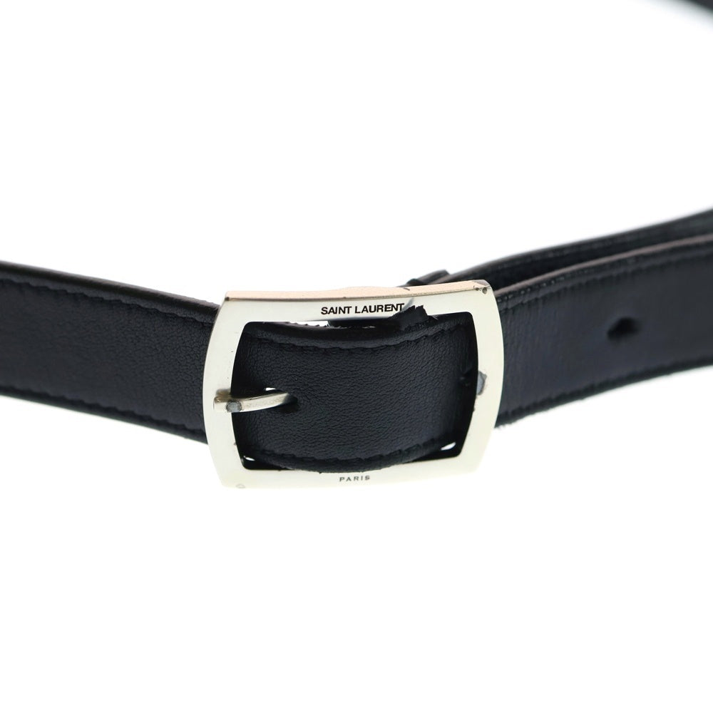 SAINT LAURENT PARIS(サンローランパリ) レザーナローベルト ブラック 593303 レディース