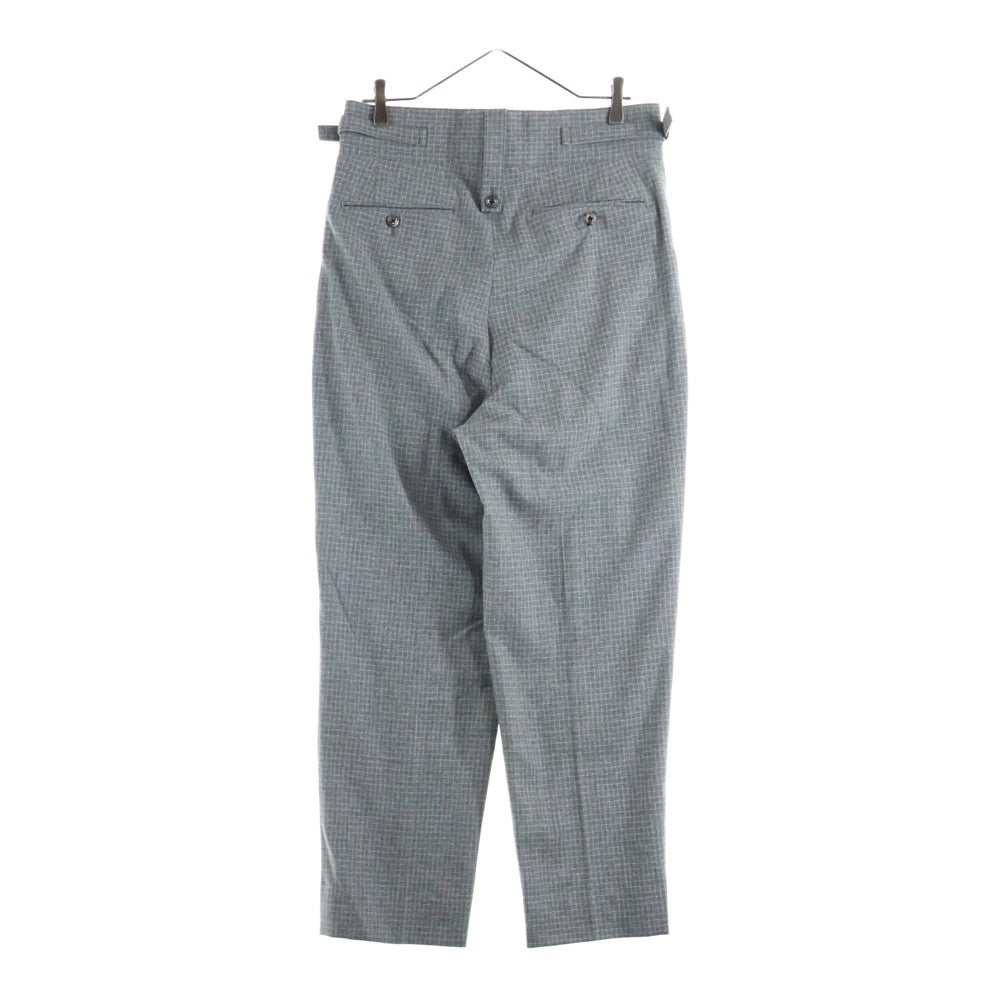 NEAT(ニート) センタープレス チェック ウールスラックスパンツ グレー